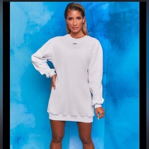 Ribbed Longline Sweatshirt (Bo&Tee-White)